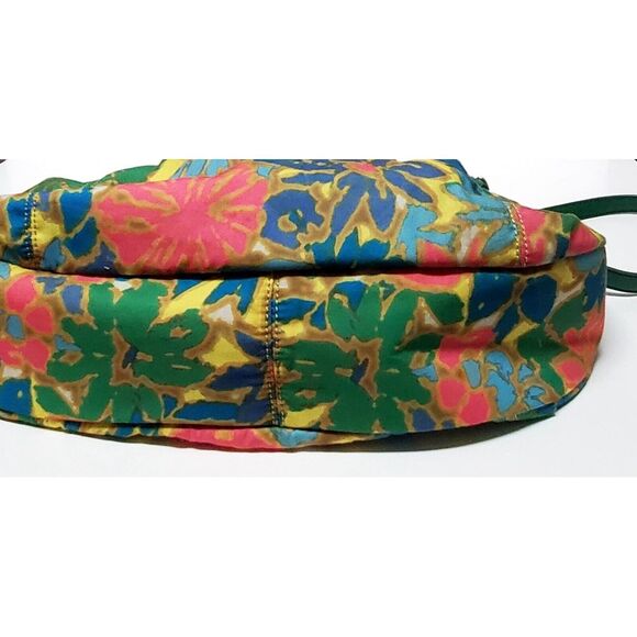 Nine West Handbag Colorful Batik Floral Pink/Teal/Yellow/Green 2 Handle Options - Picture 8 of 12